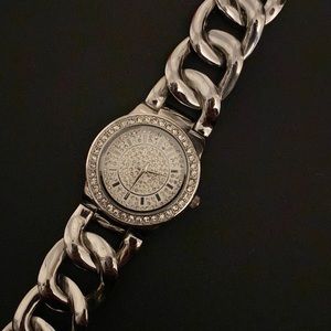 Silver watch with sparkle